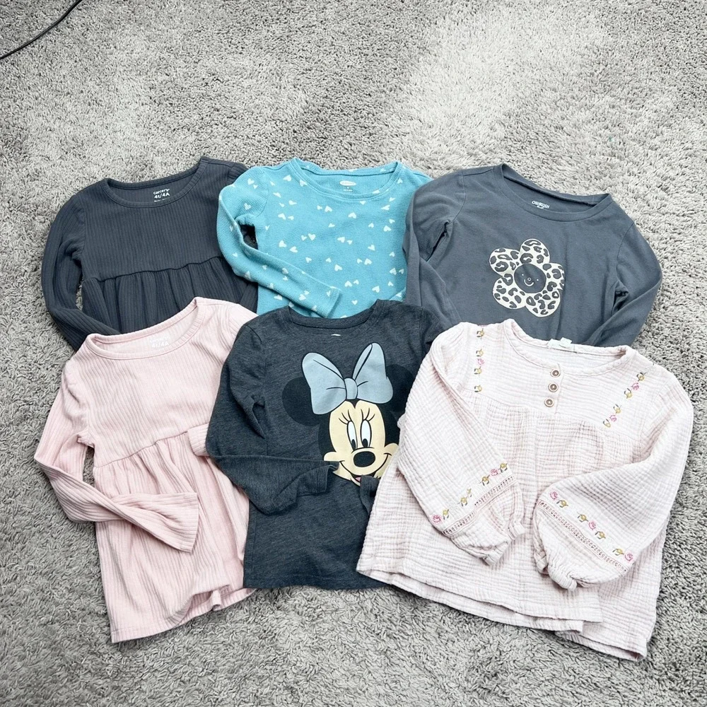 Toddler Girl Lot of Long Sleeves 6 Pieces
